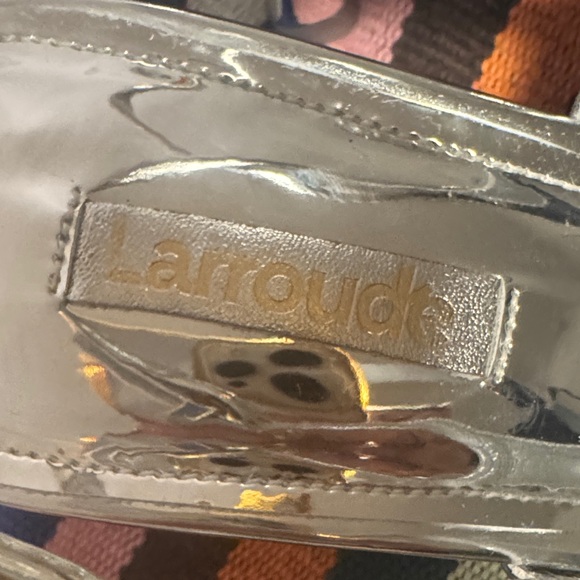 Larroude Ines Silver Specchio Slingbacks Size 7.5 - Picture 9 of 12